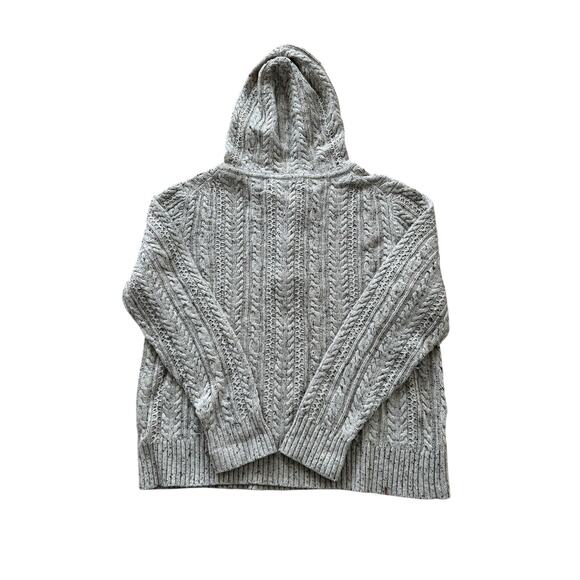 Eddie Bauer Women’s Wool & Cashmere Blend Hooded Cable Knit Fisherman Sweater XL - Picture 8 of 13